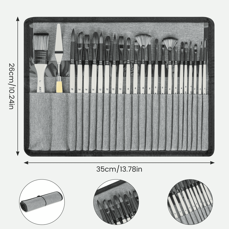 Xueyu 24-Piece Artist Paint Brush Set, Multiple Shapes photo 7