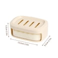 thumbnail image 2 of Nkmbld Draining Soap Dishes with Lid, Large Size Soap Box Drainable Soap Holders Double Layer Soap Rack for Kitchen, Bathroom, Laundry, Beige, 2 of 9