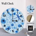 thumbnail image 4 of ZXCXRQFa Blue Dragonfly Flower Wood Wall Clock Silent Non-Ticking Kitchen Desk Clock Battery Operated Analog Decorative Round Clocks 10 in Garden Home Decor, 4 of 7