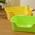 thumbnail image 4 of Extra Large Open-Top Cat Litter Box for Maine Coon & Ragdoll - High-Sided Anti-Scatter Design, Yellow Minimalist Style, Tool-Free Assembly, PP Material, 46x31x26CM, 850G, Mess-Free Kitty Toilet, 4 of 7