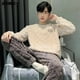 thumbnail image 4 of Conjunto de pijama de talla grande para hombre, ropa de dormir de terciopelo grueso, Coral, de ocio, deportiva, termal, gordito, para niño, invierno, L-5XL, 4 of 4