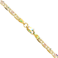 thumbnail image 3 of 14K Solid 3.2mm Tri Color Pink White Yellow Gold Valentino Chain Bracelet, 3 of 4