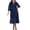 Navy, variant on vdgthytj Womens Trendy Dresses with Belted Lace Sleeve Floral Printed Lace Hem Plus Size Dress for Guest Evening Party