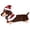 A, variant on Christmas Plush Sausage Dog, Elf Outfit Stuffed Animal, Long Body Soft Doll with Deer Antler Hat, Tabletop Display for Living Room Shelf Mantel