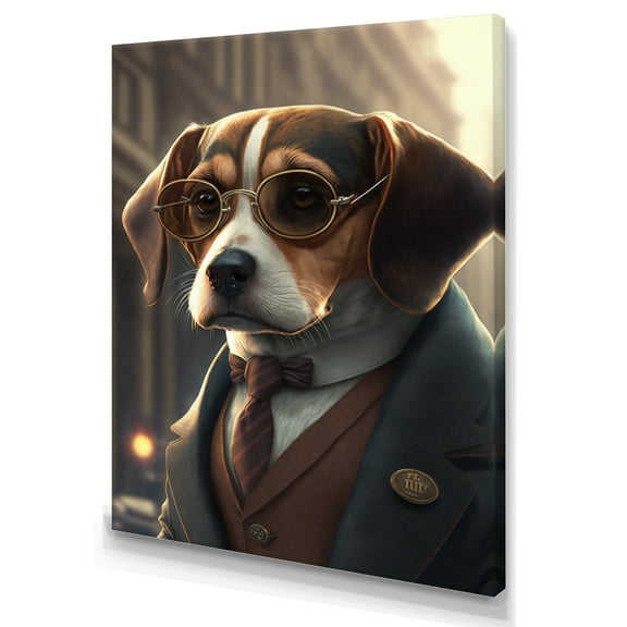Designart Mafia Beagle I Canvas Wall Art