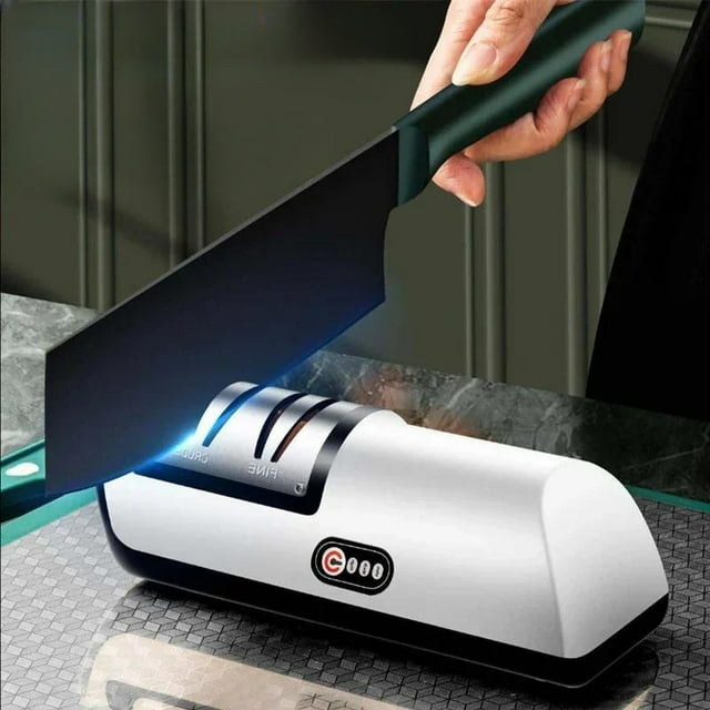 Electric Knife Sharpener Pro - Adjustable, Rechargeable, Fast Sharpening, USB Powered, Automatic Kitchen Tool for Knives and Scissors, Home and Professional Use, Easy to Clean, Compact Design