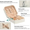 thumbnail image 3 of GZHJMY Travel Jewelry Box Delicate Poppies PU Leather Jewelry case Small Portable Jewelry Organizer Box(White) for Necklace Bracelet Earrings Rings, 3 of 7