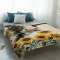 thumbnail image 4 of Sunflowers Cow Blanket Soft Cozy Warm Twin Blanket for Bed, Plush Fuzzy Flannel Fleece Blankets for Sofa, Vintage Farmhouse Animals Flowers Throw Blankets for Couch, Gifts for Men, 60"x80", 4 of 9