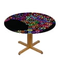 thumbnail image 3 of Abstract Colorful Dog Round Fitted Tablecloth Elastic Edge Waterproof Oil-Proof Table Cover Stain-Resistant, 3 of 8