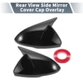 thumbnail image 2 of Unique Bargains Car Rear View Driver Passenger Side Mirror Cover Cap Overlay for Chevrolet Cruze 17-19 Pair Gloss Black, 2 of 6