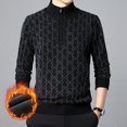 thumbnail image 2 of Gibobby Suéter cuello de tortuga hombre Suéter de cuello alto para hombre, estilo informal, de punto trenzado, para hombre(Negro,G), 2 of 4