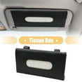 thumbnail image 2 of Unique Bargains Sun Visor Car Facial Tissue Box Faux Leather Paper Holder Shell Cover Black, 2 of 6