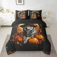 thumbnail image 2 of Manfei Halloween Spooky Pumpkin Bedding Queen Size,Wild Wolves Wolf Comforter Sets with Sheets,Autumn Orange Leaves Bedding Sets Queen Size,Super Cozy Bedroom Decorative Reversible,7pcs, 2 of 7