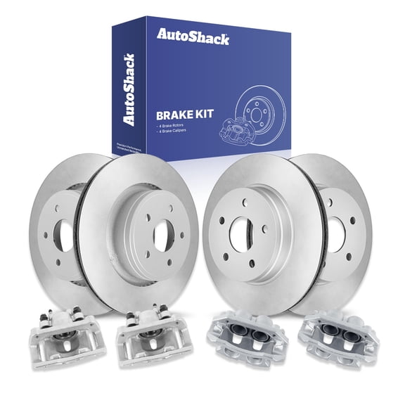 AutoShack Front Vented & Rear Vented Brake Rotors   Calipers 8-PC Brake Kit Replacement for 2006-2008 Dodge Ram 1500