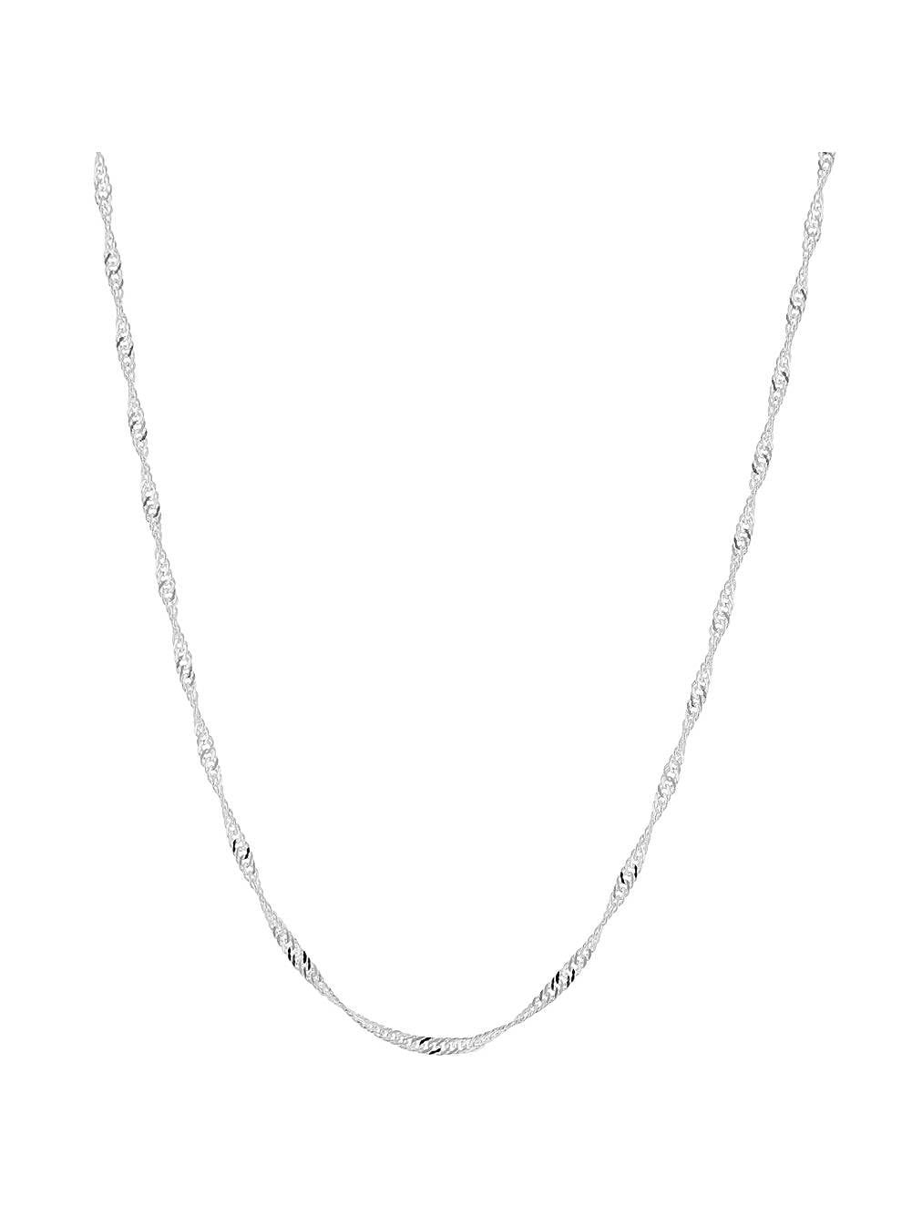 Silver Plated Singapore Chain Necklace Children's Size 16'