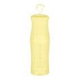 thumbnail image 6 of SMihono Women Backless Formal Party Cocktail Wedding Dresses Long Dress Halter Neck Maxi Dress Flowy Beach Sundress Going Out Streetwear Yellow M, 6 of 7