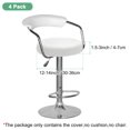 thumbnail image 3 of Uxcell 4-Pack Fundas Redondas para Taburetes de Bar, para Cojín de Taburete de Terciopelo Lavable de 12-14 Pulgadas con Bandas Elásticas [Blanco], 3 of 7