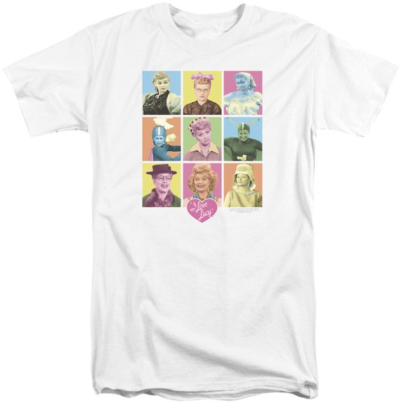 I Love Lucy So Many FaceS/S S Adult Tall White