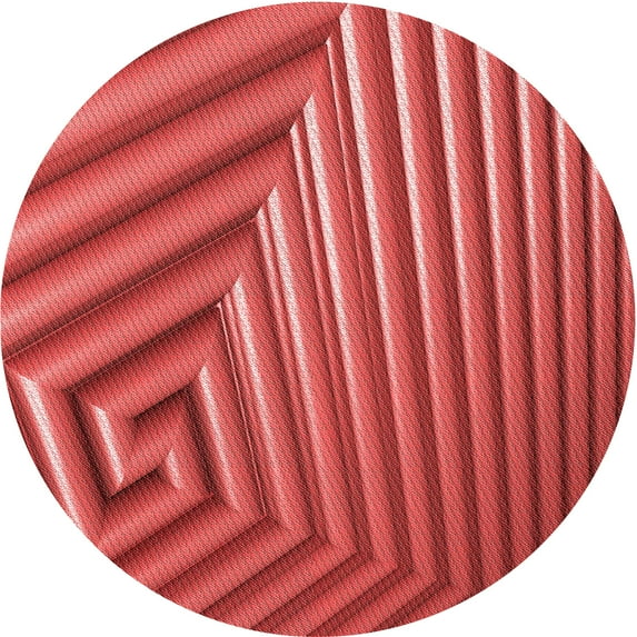 Ahgly Company Machine Washable Indoor Round Transitional Red Area Rugs, 5' Round