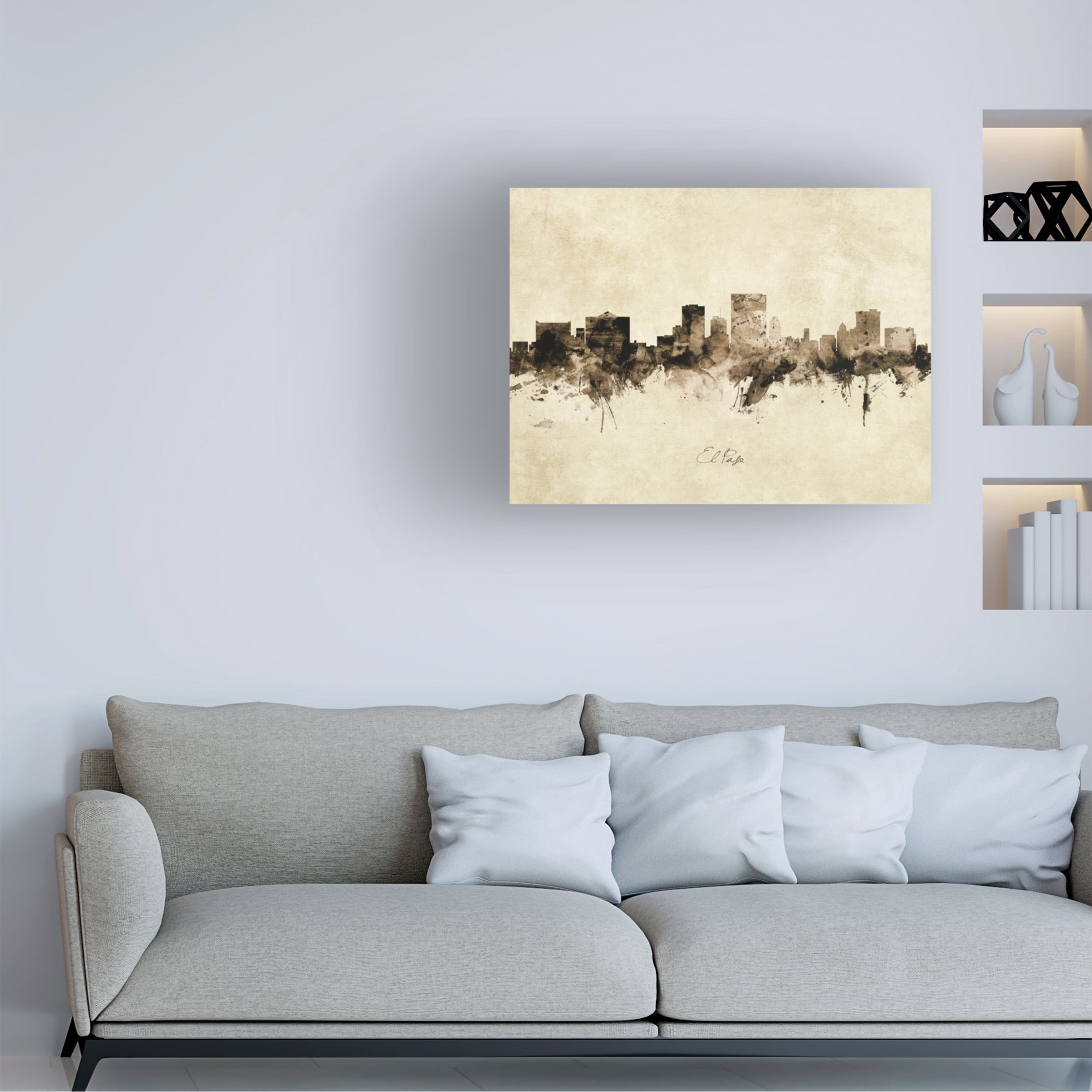 Michael Tompsett 'El Paso Texas Skyline Vintage' Canvas Art