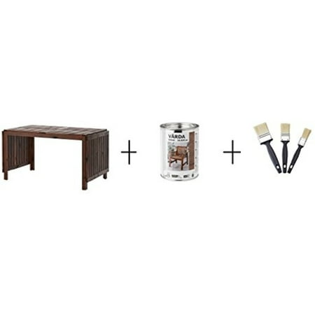Wood Stain Outdoor Ikea Drop-leaf table, outdoor, brown stained brown, Wood stain, outdoor use, brown,Paint brush set ()