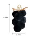 thumbnail image 2 of Faux Fur Ball Keychain Bowknot Grape Design Pom Pom Ball Charm Purse Pendant, 2 of 10