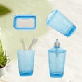 thumbnail image 3 of Unique Bargains 4Pcs Transparent Bathroom Accessories Set Blue, 3 of 4