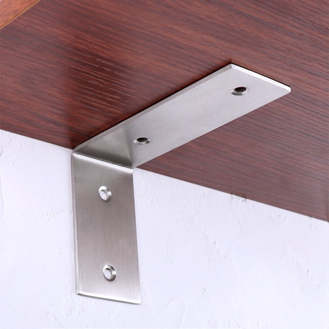 pitrice 4pcs L Bracket Corner Braces Joint Angle Brackets Wall-mounted Bench Shelf Support Heavy Duty Furniture Hardware Rack 400*250*24*4mm