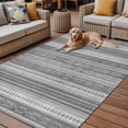 thumbnail image 3 of Outdoor Rug 4x6 Feet, Grey Geometric Entryway Rugs Floor Mats, Washable Runner Rug Non Slip, Modern Abstract Art Vintage Boho Indoor Outside Rugs for Patios/Porch/Camping, 3 of 9