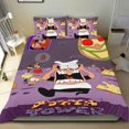 thumbnail image 1 of Torre de Pizza Conjunto de sábanas temático, trío de piezas, cómodo y amigable con la piel, diseño único, regalo de decoración para el hogar para familiares, amigos y fans, 90 cm * 190 cm, 1 of 6