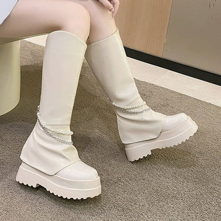 

Womens Essentials Juebong Womens Fashion Solid Boots Zipper Women Pointed Head High Heel Boots Shoes