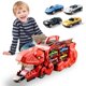 thumbnail image 2 of Pista de juguete City Dinosaur Ultimate Transportador de 13,4" que se transforma en un dinosaurio pisoteador con pista de carreras, juguetes para niños de 3, 4, 5, 6, 7 y 8 años (con 4 autos + 12, 2 of 8