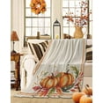 thumbnail image 2 of Thanksgiving Pumpkin Flannel Blanket for Bed,Travel and Camping, Fall Maple Leaf Super Soft Cozy Blanket for All Seasons 32"x48", 2 of 6