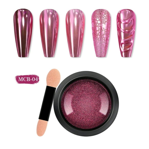 Gel de uñas holográfico 0.5g | Efecto espejo de alta densidad | Esmalte de uñas súper brillante | Bordes en forma de gancho | Aplicación suave | Fórmula no irritante | Incluye brocha y polvo para