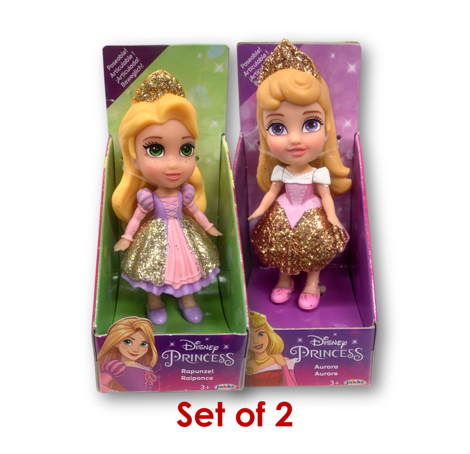 Disney Princess Set of 2 Mini Poseable Doll Miniature 3.5