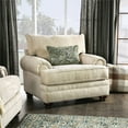 thumbnail image 5 of Furniture of America Impacta Transitional Chenille 3-Piece Sofa Set in Cream, 5 of 10