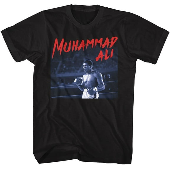 Muhammad Ali Dramatic Text Black Adult T-Shirt