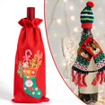thumbnail image 2 of (TB007) Nuevos Y Creativos Suministros Navideña DIY Funda para Botella Vino Con Diamantes Navidad para Botella Champán Y Vino Tinto Mesa, 2 of 9