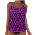 thumbnail image 4 of QURATI Swimwear Tankini Swimsuits for Women Plus Size Summer Beach 2 Piece Bathing Suit Swim Tank Tops Swimwear Purple L, 4 of 8