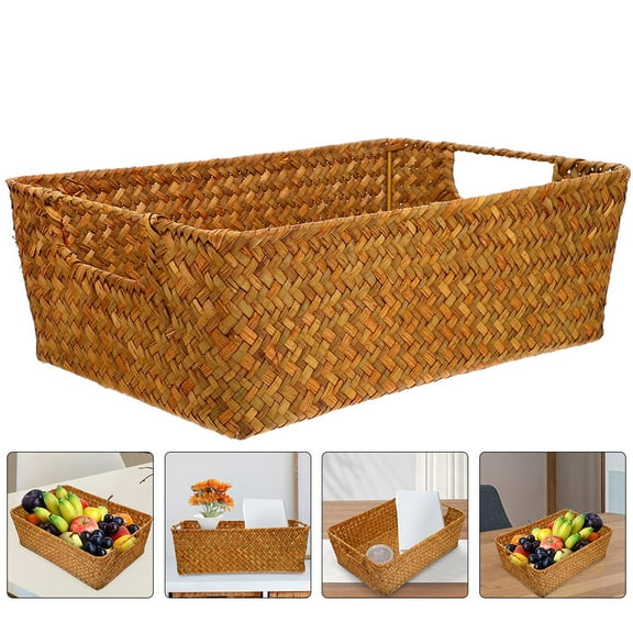 Raindrops 1 Piece Small Storage Basket Wicker Rectangular for Home Accessory Kitchen Use