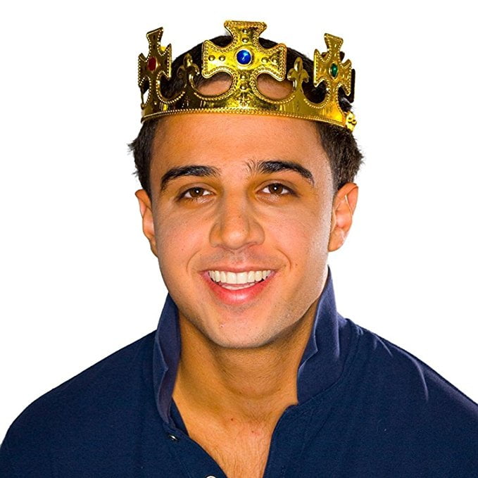 Halloween Costume Crown Plastic Jeweled Gold Crown OliaDesign Walmart