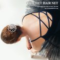 thumbnail image 3 of BRIGHTFUFU Moño elástico hecho a mano de ganchillo con perlas y diamantes de imitación, redecilla para el pelo, accesorios para el cabello para mujeres y niñas, baile y patinaje., 3 of 7