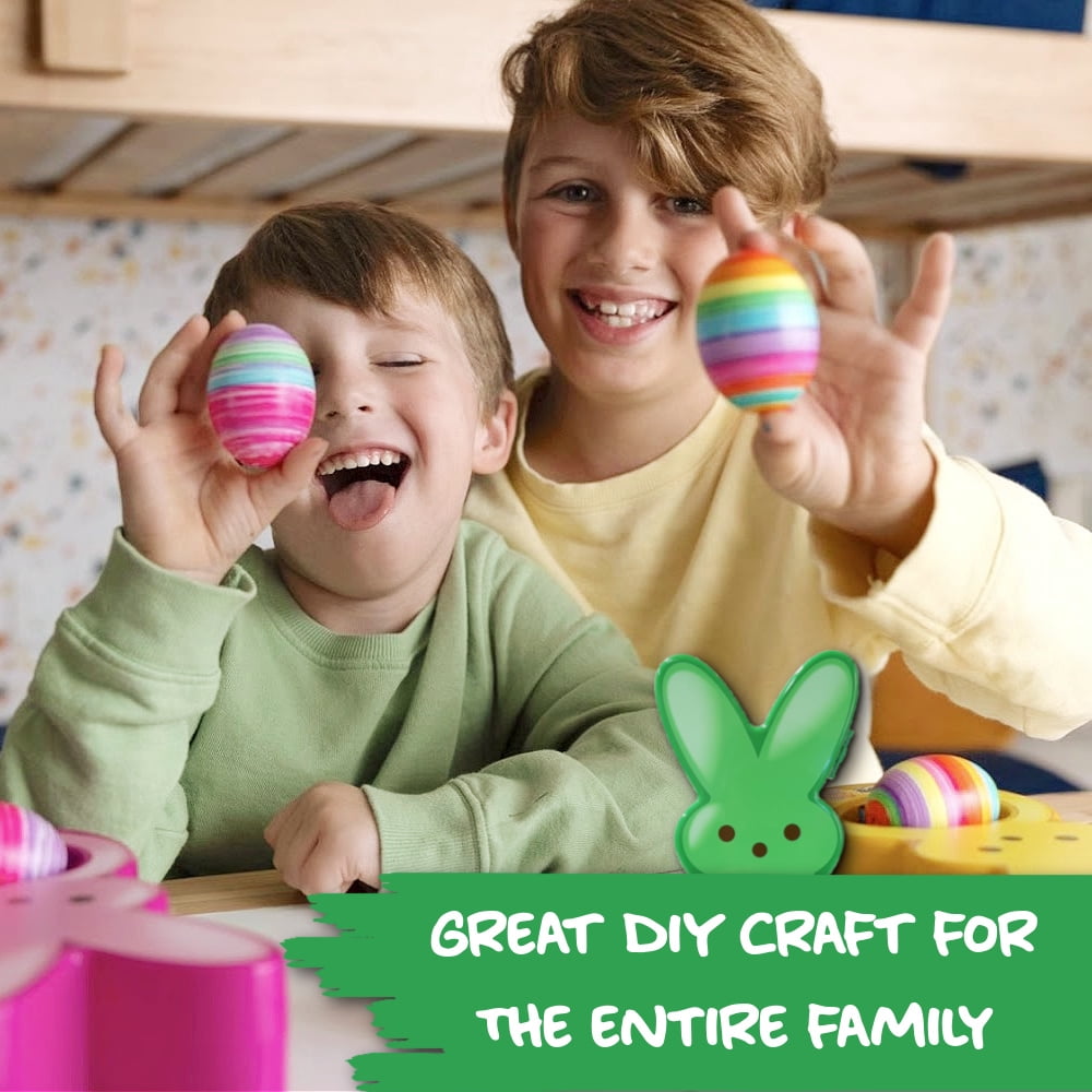The Eggmazing Egg Decorator - Peeps Bunny - Arts and Craft Set Includes 6 Colorful Quick Drying, Non-Toxic Markers - Green