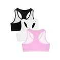 thumbnail image 4 of Fruit of the Loom Girls Cotton Sports Bra 3-Pack Sizes 28-40, 4 of 4