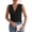 Black, variant on Sleeveless Tops for Women Summer Triple V-Neck T Shirts Business Office Blouse