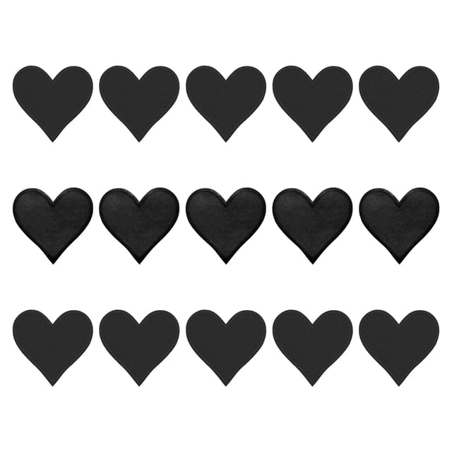 Parches de hierro en forma de corazón Uxcell, parches bordados negros, 15Pcs 2.8"x2.7"