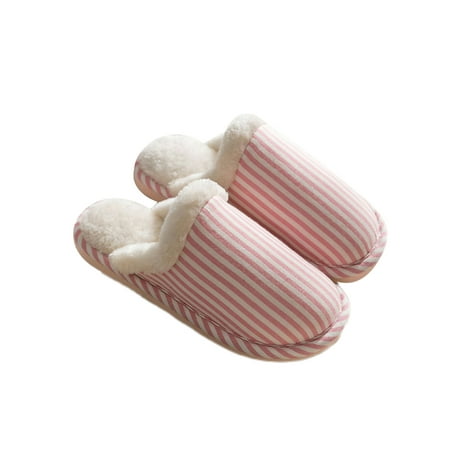 

Lacyhop Unisex House Shoes Fluffy Cotton Slippers Plush Lining Fuzzy Slipper Sleep Party Comfort Winter Shoe Lightweight Slip On Clogs Pink 5.5-6