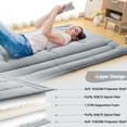 thumbnail image 6 of Full Size Foldable Floor Mattress, Japanese-Style Roll-Up Foam Sleeping Mat, Space-Saving Tatami Floor Bed for Living Room or Bedroom, Light Gray, 6 of 8