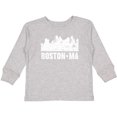 thumbnail image 3 of Inktastic Boston Massachusetts City Skyline with Grunge Boys or Girls Long Sleeve Toddler T-Shirt, 3 of 5