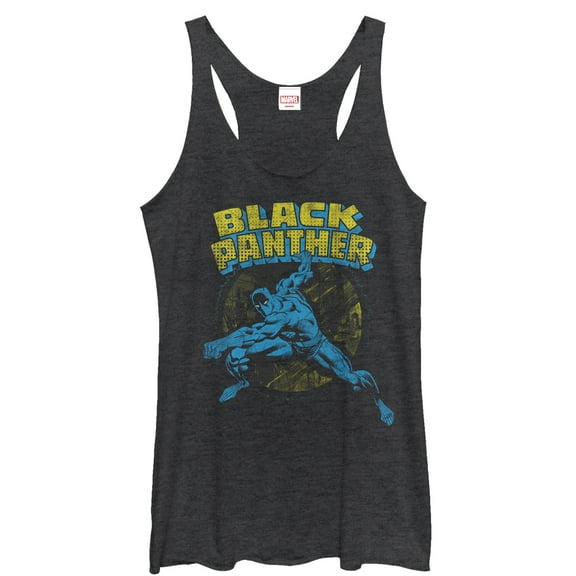 Women's Marvel Black Panther Retro  Racerback Tank Top Black Heather X Large